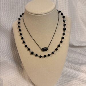 Chic Black Beaded Necklace